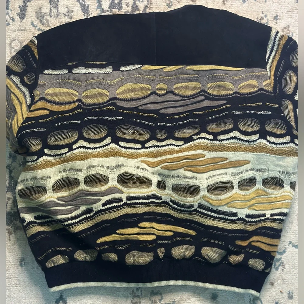 Saxony Black Leather Jacket with Gold Accents